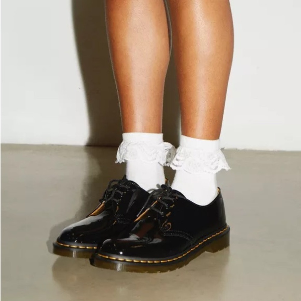 Dr. Martens Black Patent Leather 3-Eye Oxford Flats